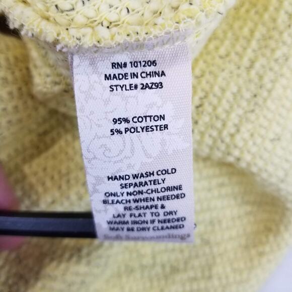 Soft Surroundings Sweater Womens Small Yellow Cowl Neck Breakwater Tunic 2A793 - Picture 5 of 10